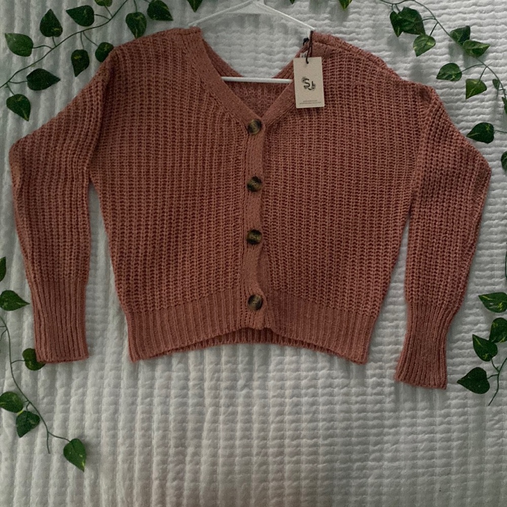 Sincerely Jules Reddish/Pink/Brown Sweater NWT